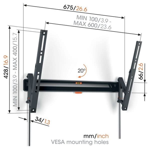 Vogel's TVM 3615 - TV-väggfäste - TV-fästen