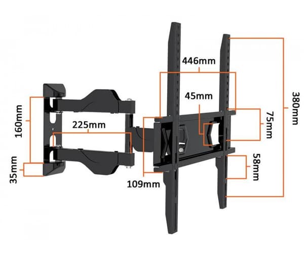 Lamex LXLCD100 TV swivel wall bracket for TVs up to 55" / 30kg