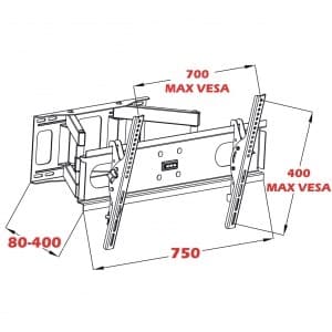 Monter på 14-42" LCD/LED TV 35KG ART AR-44