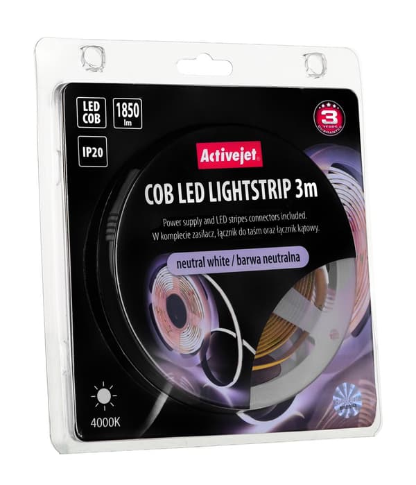 Activejet AJE-COB 3m neut strip light Universal strip light Indendørs