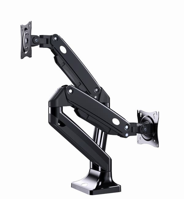 Gembird MA-DA2-03 Full-motion skrivebord 2-skærms monteringsarm, 17"-35", op til 10 kg Sort