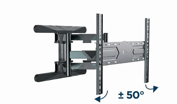 Gembird WM-80ST-01 TV-vægbeslag i fuld bevægelse, 40"-80" (50 kg)