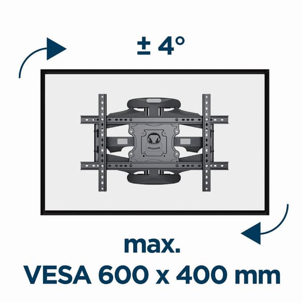 Gembird WM-75ST-01 TV-vægbeslag i fuld bevægelse, 32"-75" (45 kg)