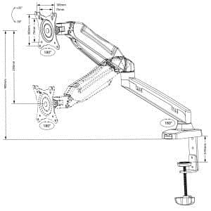 Maclean MC-860 näyttöteline / teline 68,6 cm (27") musta työpöytä