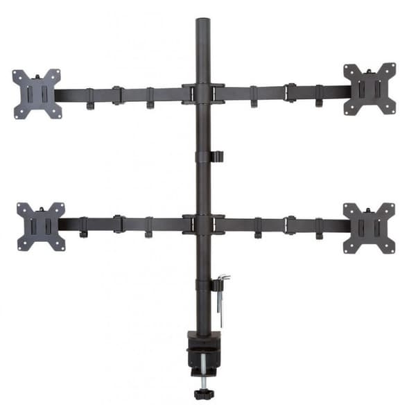 TECHLY 027521 Quadruple desk LED/LCD monitor arm 13-27 VESA 4x 10kg full motion Svart