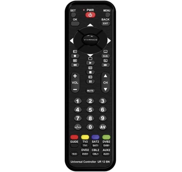 Vivanco universal fjernbetjening 12i1, sort (34875) Sort