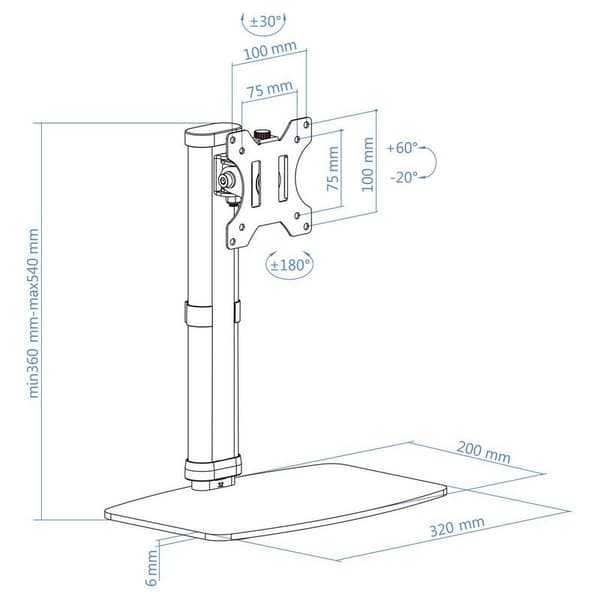Tooq Tv/monitor Desk Stand 17-27´´ Sort