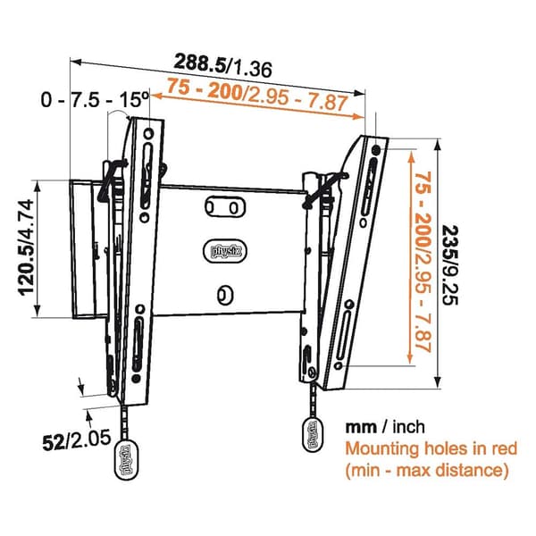 Vogels Base 15 S Tilt Tv Wall Mount 200x200 Mm Sort Max 20 kg