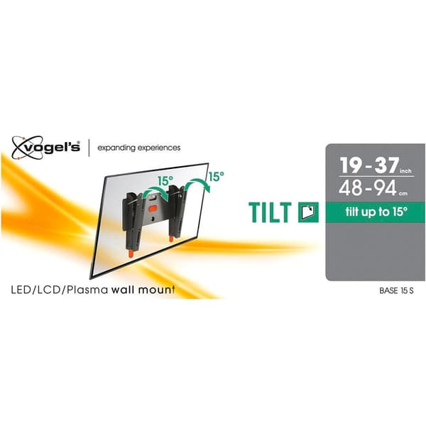 Vogels Base 15 S Tilt Tv Wall Mount 200x200 Mm Sort Max 20 kg