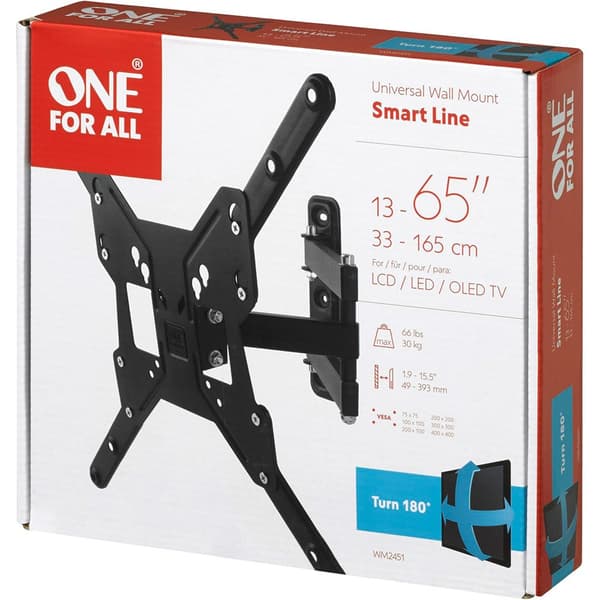 One For All Tv Wall Mount 55´´ Smart Turn 180 Sort