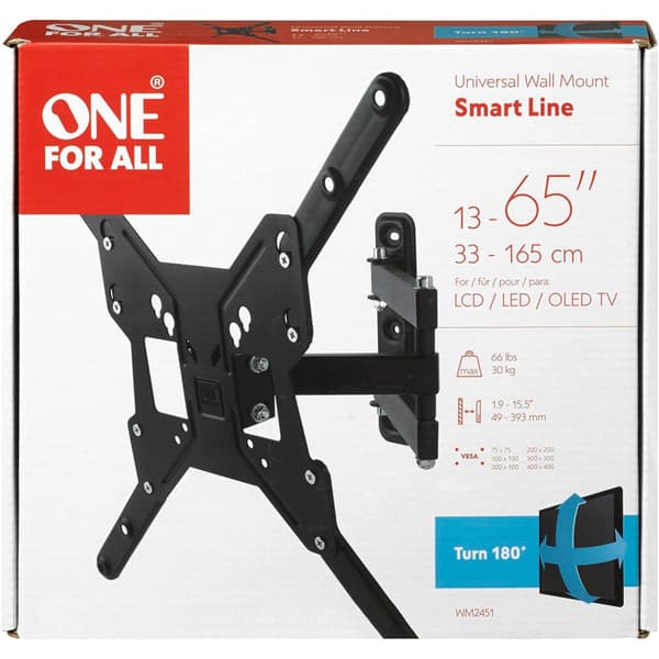 One For All Tv Wall Mount 55´´ Smart Turn 180 Sort