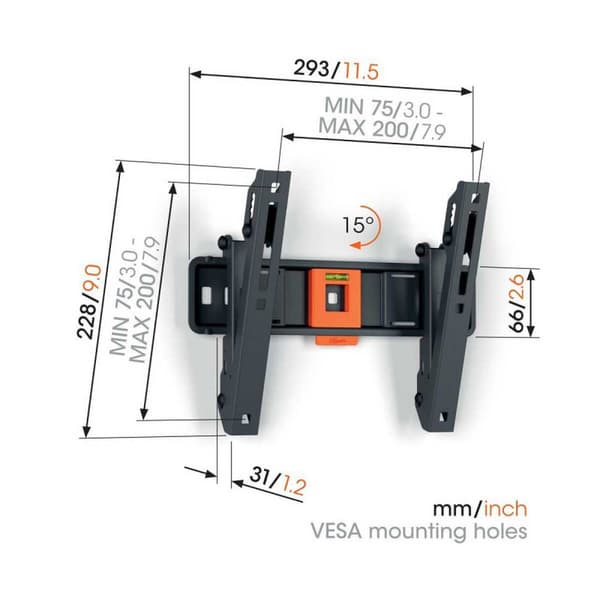 Vogels Tv Taso Tvm1213 19-43´´ Musta