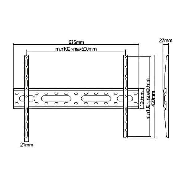 Economy TV-fatning Maclean, max VESA 600x400, 37-70", 45 kg, sort, MC-939