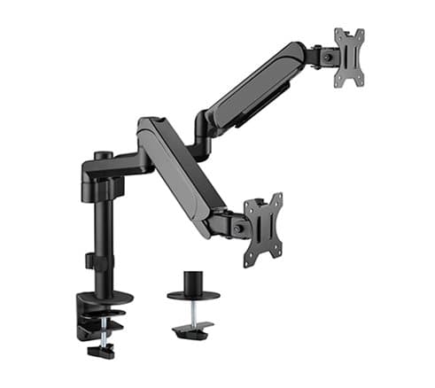 Gembird MA-DA2P-01 Säädettävä pöytä 2-näytön kiinnitysvarsi, 17"-32", jopa 9 kg