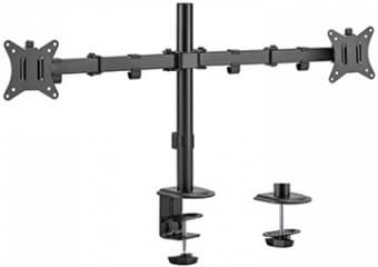 Ramię dla dwóch monitorów biurkowe  (regulowane), 17 cale- 32 cale, do 9kg Sort