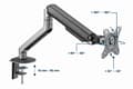 Miniatyrbild 7 av 10: Gembird MA-DA1-05 Skrivbordsmonterad justerbar monitorarm, 17”-32”, upp till 9 kg, rymdgrå