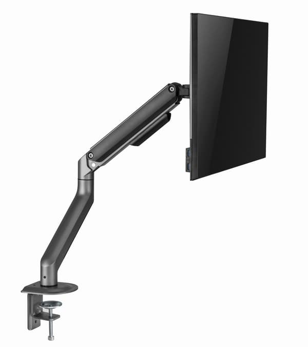 Gembird MA-DA1-05 Skrivbordsmonterad justerbar monitorarm, 17”-32”, upp till 9 kg, rymdgrå