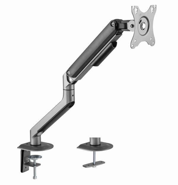 Gembird MA-DA1-05 Skrivbordsmonterad justerbar monitorarm, 17”-32”, upp till 9 kg, rymdgrå
