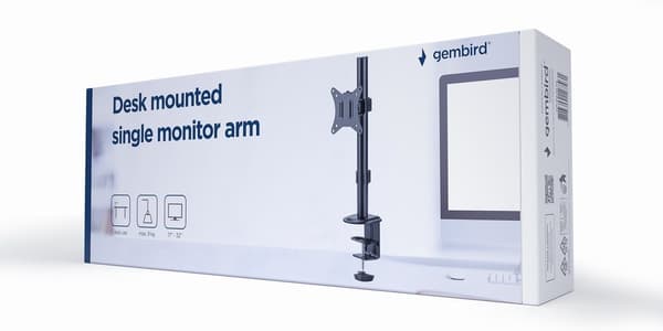 Gembird MA-D1-02 Skrivebordsmonteret enkelt skærmarm, 17"-32", 9 kg