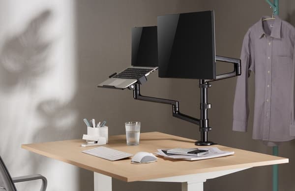 Gembird MA-DA-04 Justerbar bordholder med monitorarm og notebookbakke, 17"-32", op til 8 kg