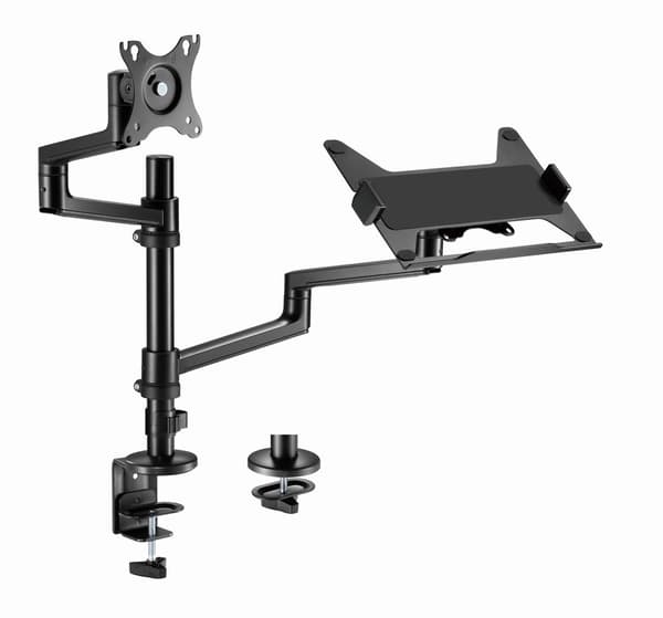 Gembird MA-DA-04 Justerbar bordholder med monitorarm og notebookbakke, 17"-32", op til 8 kg