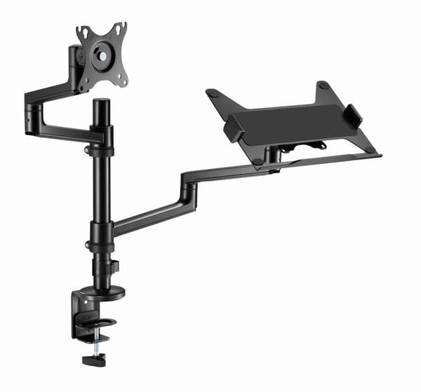 Gembird MA-DA-04 Justerbar bordholder med monitorarm og notebookbakke, 17"-32", op til 8 kg Sort