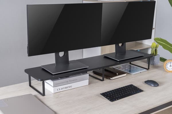 Gembird MS-TABLE2-01 Monitorstativ til 2 monitorer (langt rektangel) sort