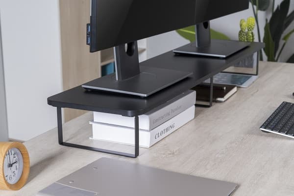 Gembird MS-TABLE2-01 Monitorstativ til 2 monitorer (langt rektangel) sort