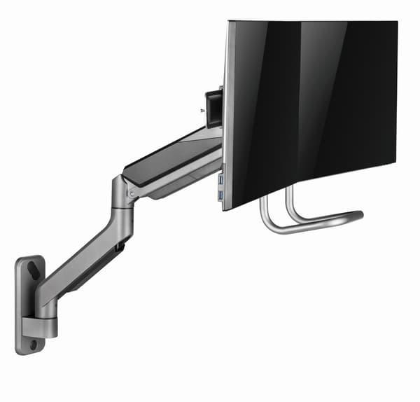 Gembird MA-WA2-02 Justerbar vægmonteringsarm med 2 skærme, 17"-32", op til 8 kg