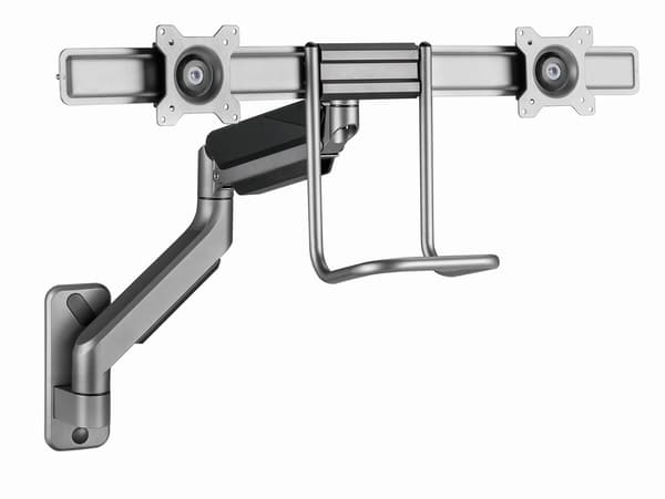 Gembird MA-WA2-02 Justerbar vægmonteringsarm med 2 skærme, 17"-32", op til 8 kg