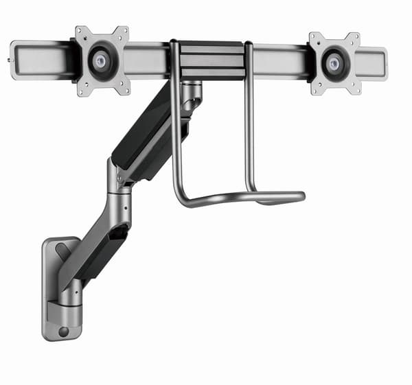 Gembird MA-WA2-02 Justerbar vægmonteringsarm med 2 skærme, 17"-32", op til 8 kg