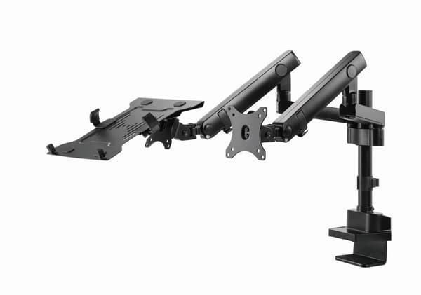 Gembird MA-DA3-02 Skrivebordsmonteret justerbar skærmarm med notebookbakke (fuld bevægelse), 17"-32", op