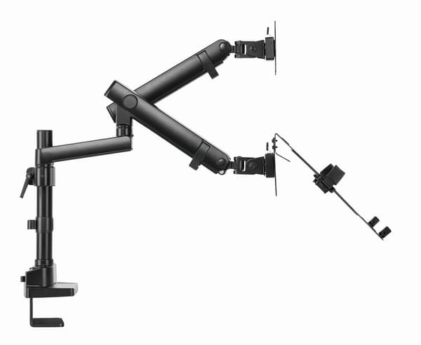 Gembird MA-DA3-02 Skrivebordsmonteret justerbar skærmarm med notebookbakke (fuld bevægelse), 17"-32", op