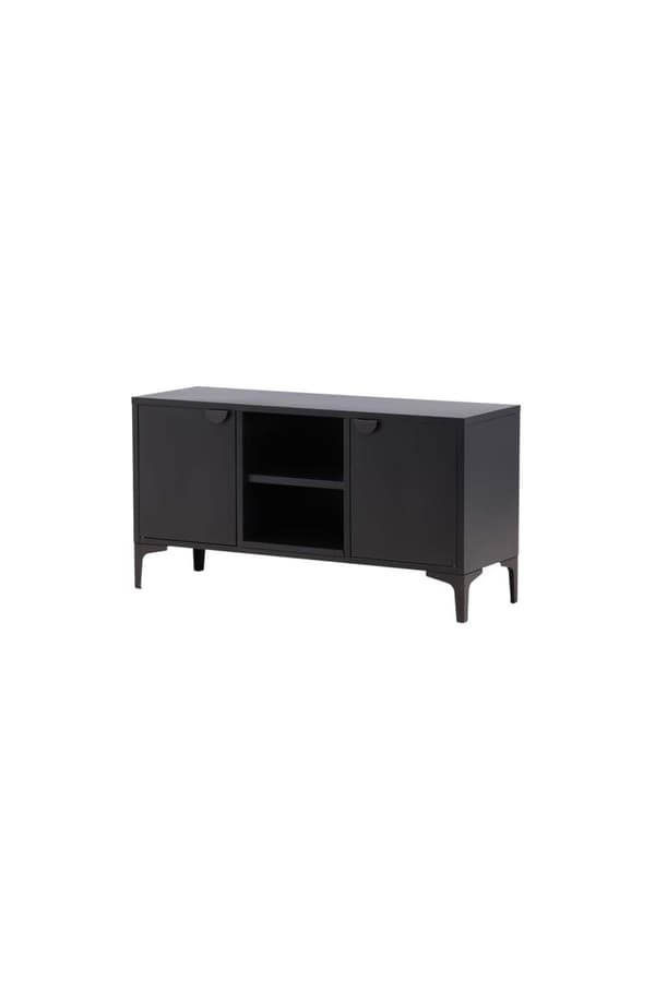 Piring TV-bord 2 dører 1 hylle svart.