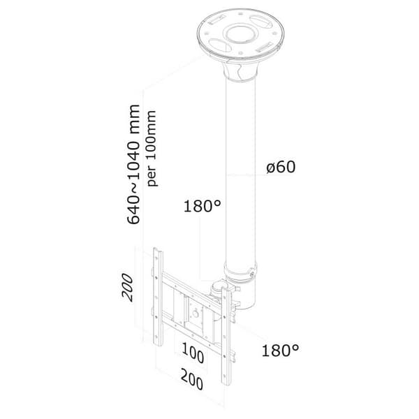 Newstar Ceiling Mount 10-40´´ Tilt Svart