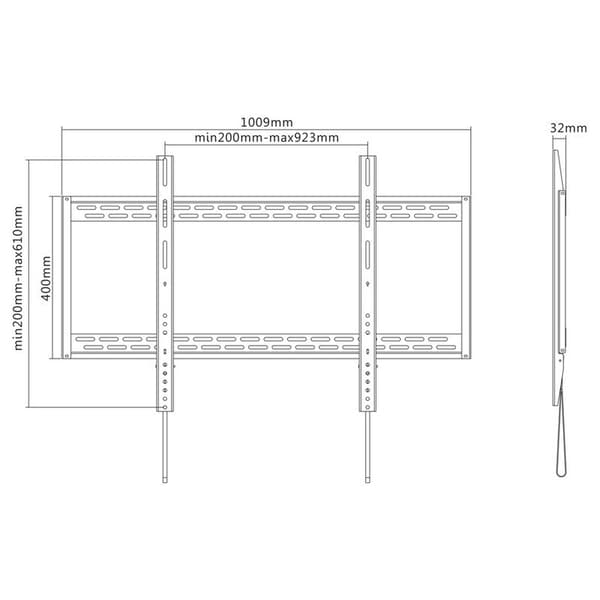 Newstar Wall Mount Fixed 60-100´´ Sort