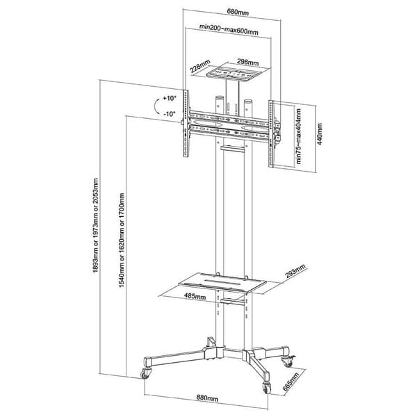 Newstar Plasma-m1700e Flat Screen Floor Stand 32-55´´ Svart