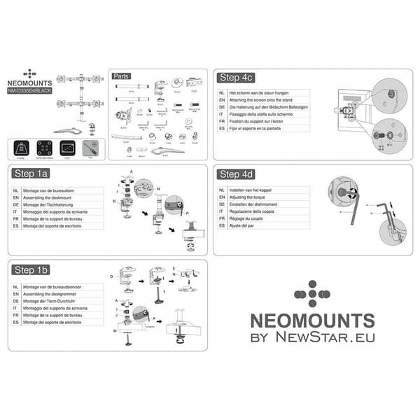 Newstar Neomount D335d4 Musta