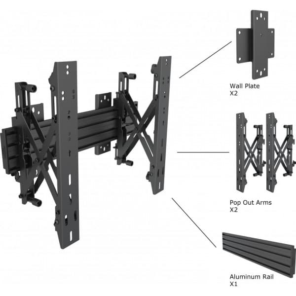 Multibrackets M Wallmount Pro MBW1U Push In Pop Out 48 cm -videovægbeslag til 40-65" skærme