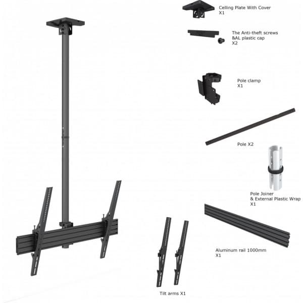 Multibrackets M Ceiling Mount Pro MBC1UHD-takfäste för 40-75" skärmar