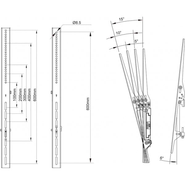 Multibrackets M Pro Series - Tilt Arms 600 mm - Monteringstilbehør (skærmmonteringsdel)