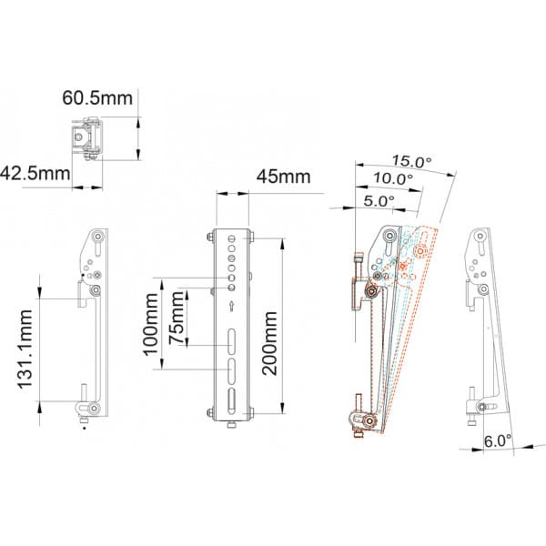 Multibrackets M Pro Series - Tilt Arms 200 mm - Monteringstillbehör (fäste för bildskärmar)