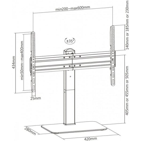 Mozi TS-3 Large 37"-70" -television kääntyvä pöytäjalusta