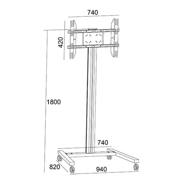 Multibrackets M 180 24-63" golvstativ för bildskärmar, svart
