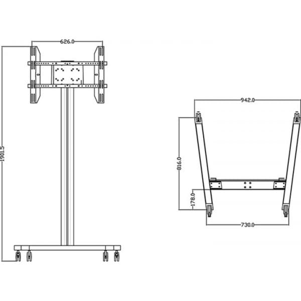 Multibrackets M 180 24-63" golvstativ för bildskärmar, svart