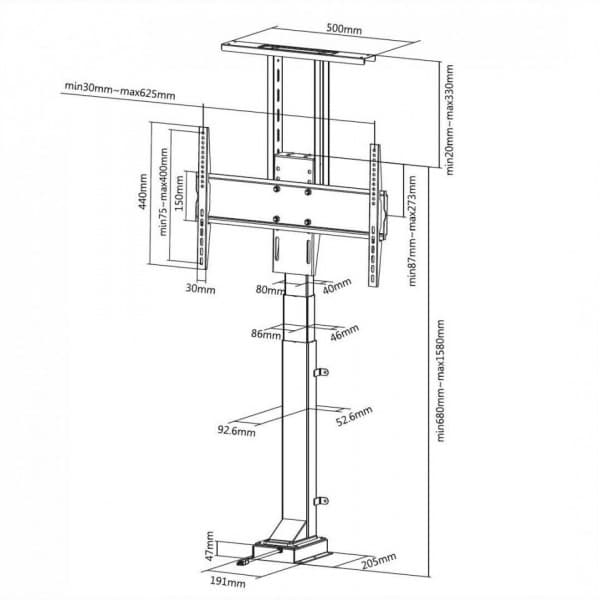 Multibrackets M Motorized TV Lift Large - 37-65" motoriseret TV-apparat løfter