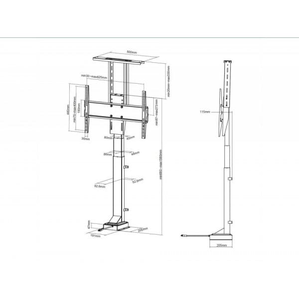 Multibrackets M Motorized TV Lift Large - 37-65" motoriseret TV-apparat løfter