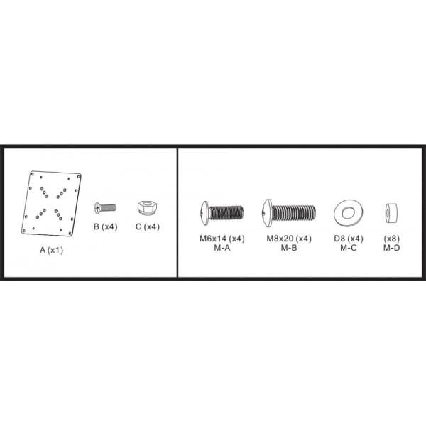 MediaLounge VESA-adapter, 75x75/100x100mm til 120x180/200x100/200x200mm