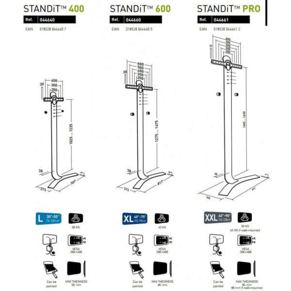 Erard STANDiT 400 golvstativ till 30-55" TV-apparater