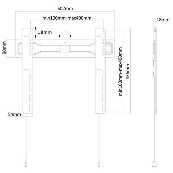Newstar Led-w400black Flat Screen Wall Mount Fixed 32-55´´ Sort